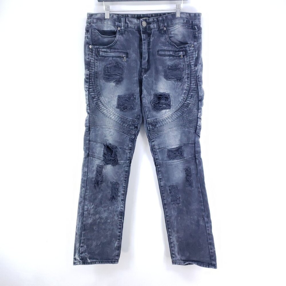 Access Destroyed Jeans Men's Size 36/34 Black